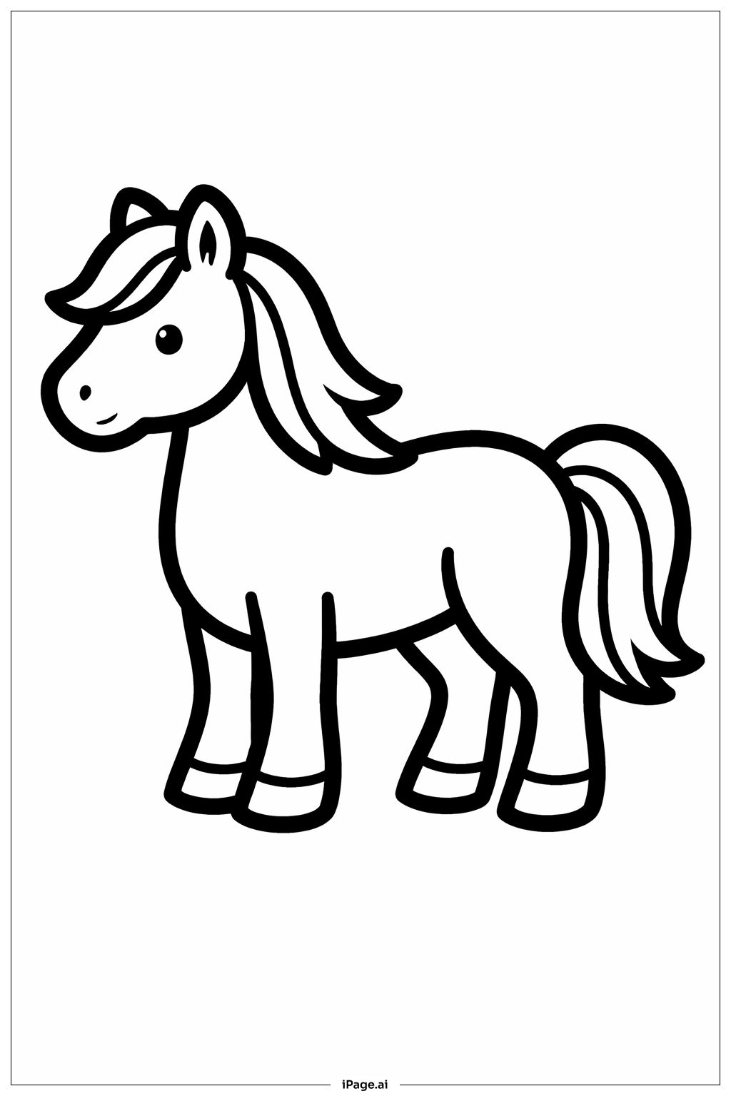 Horse Silhouette Bold Coloring Page