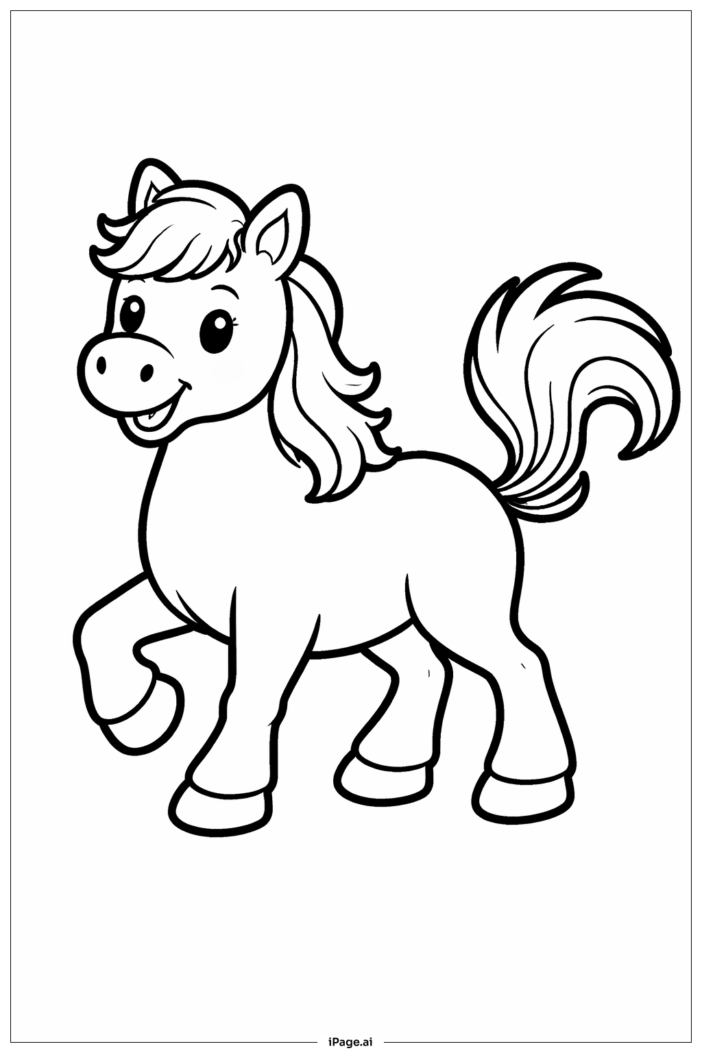 Horse Wagging Tail Coloring Page