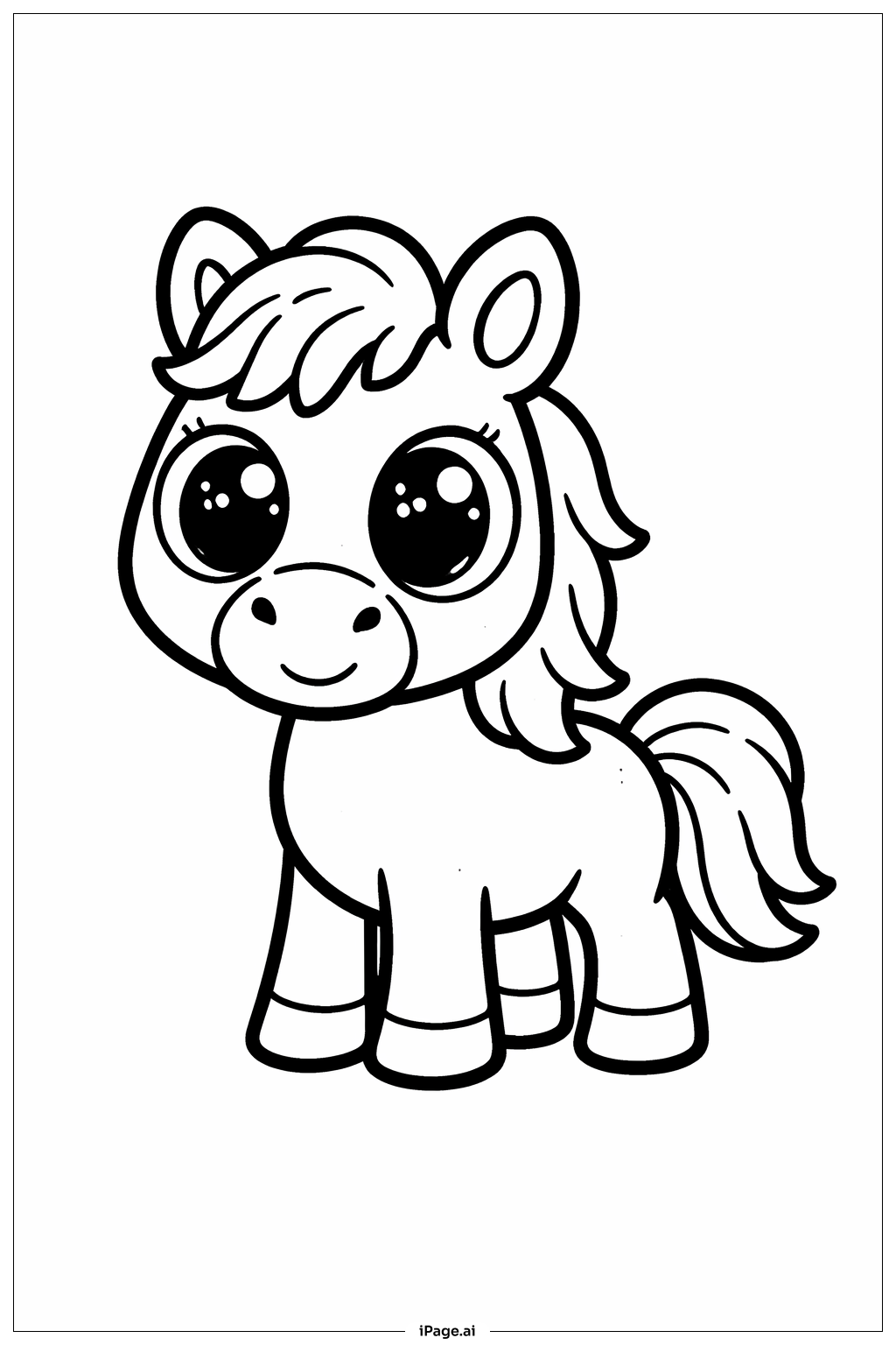 Horse With Big Eyes Coloring Page