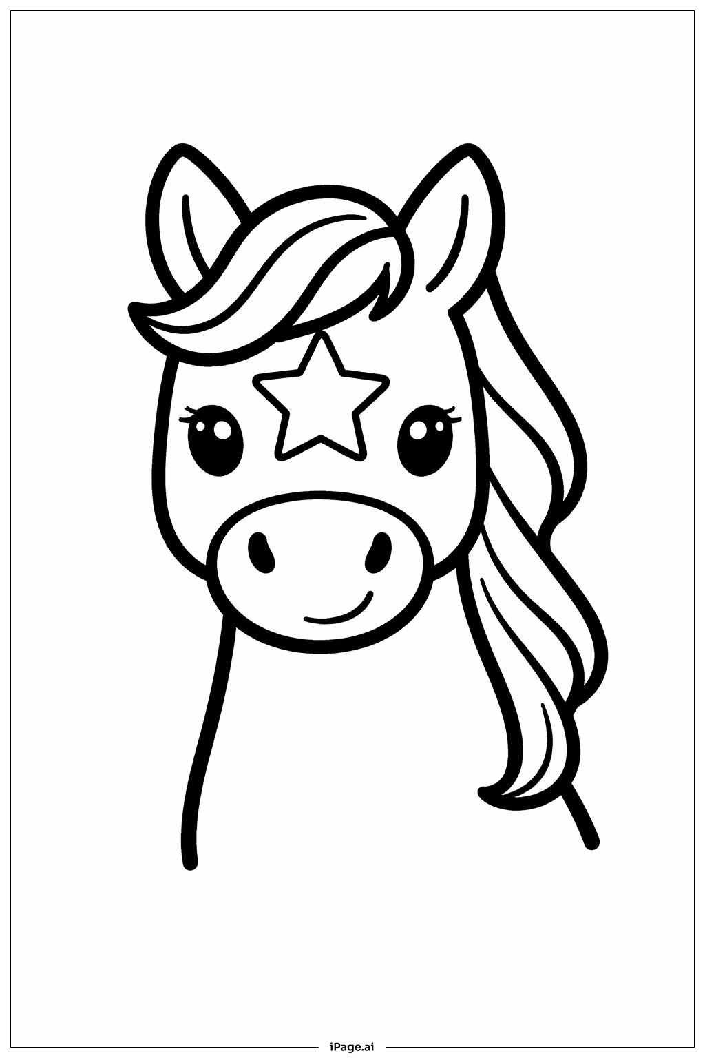 Horse With Star Marking Coloring Page