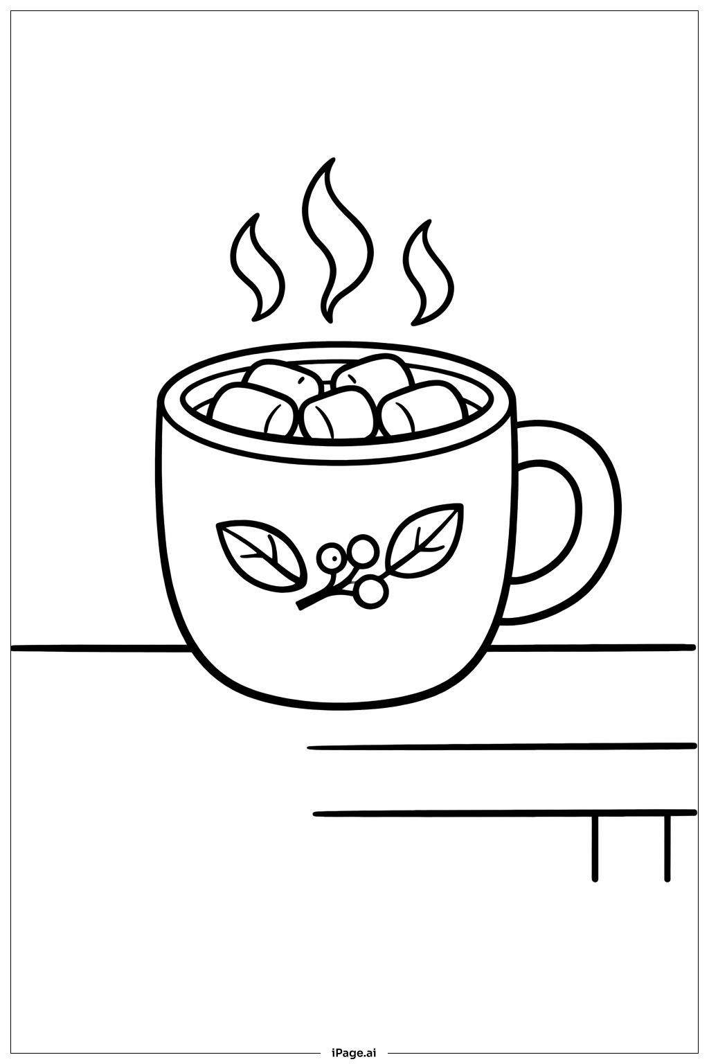  秋日熱可可杯著色頁 