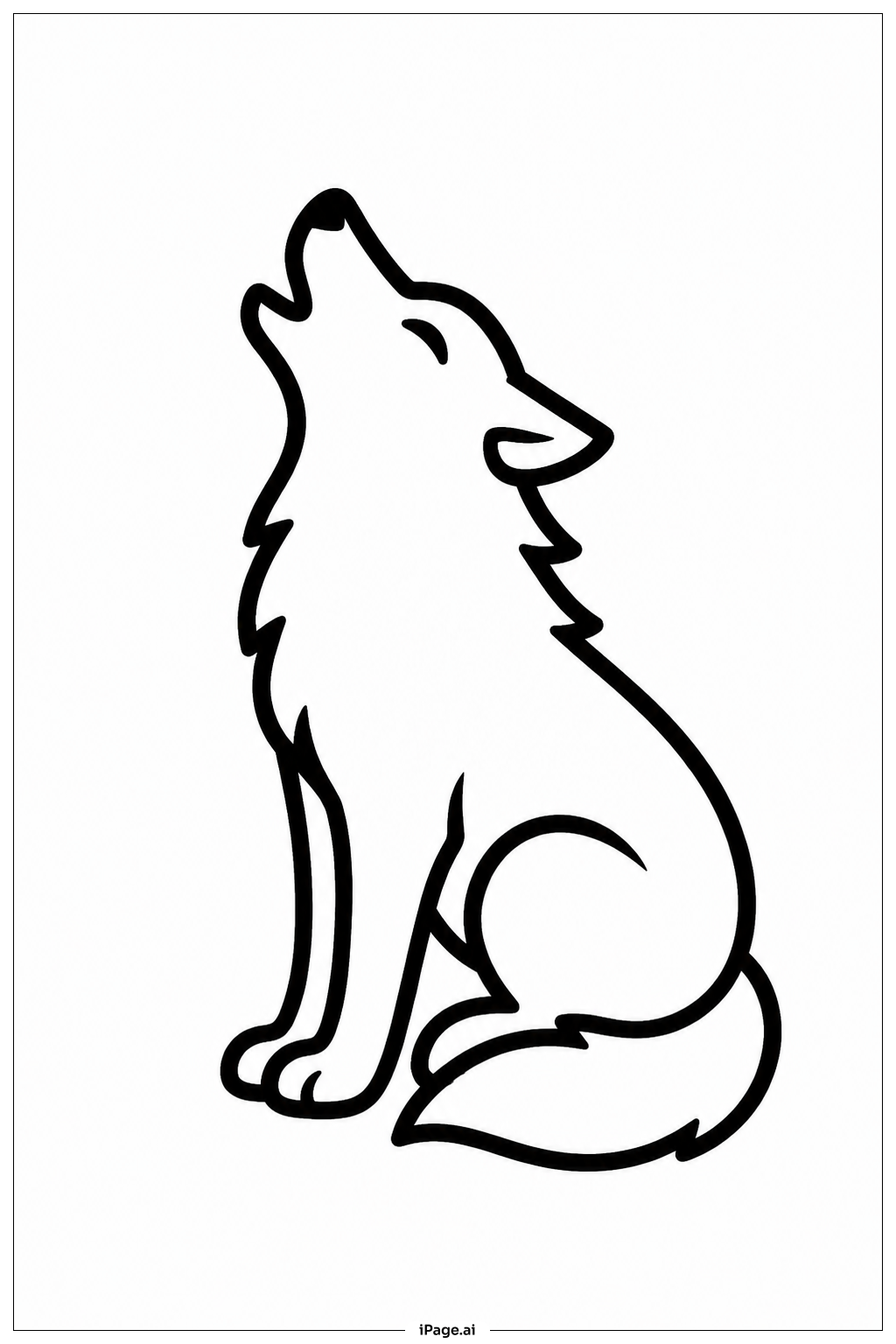 Howling Wolf Silhouette Coloring Page