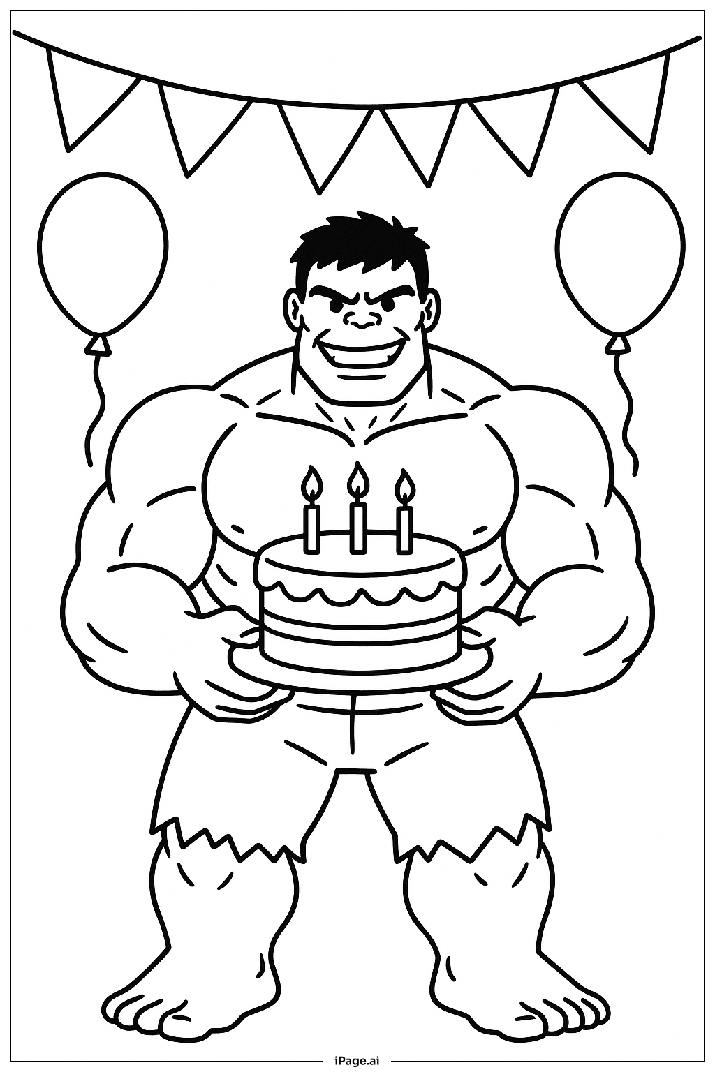  Hulk zum Geburtstag Ausmalseite 