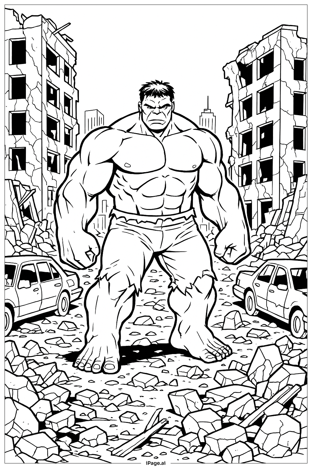  Hulk Stadtbeschützer Ausmalseite 