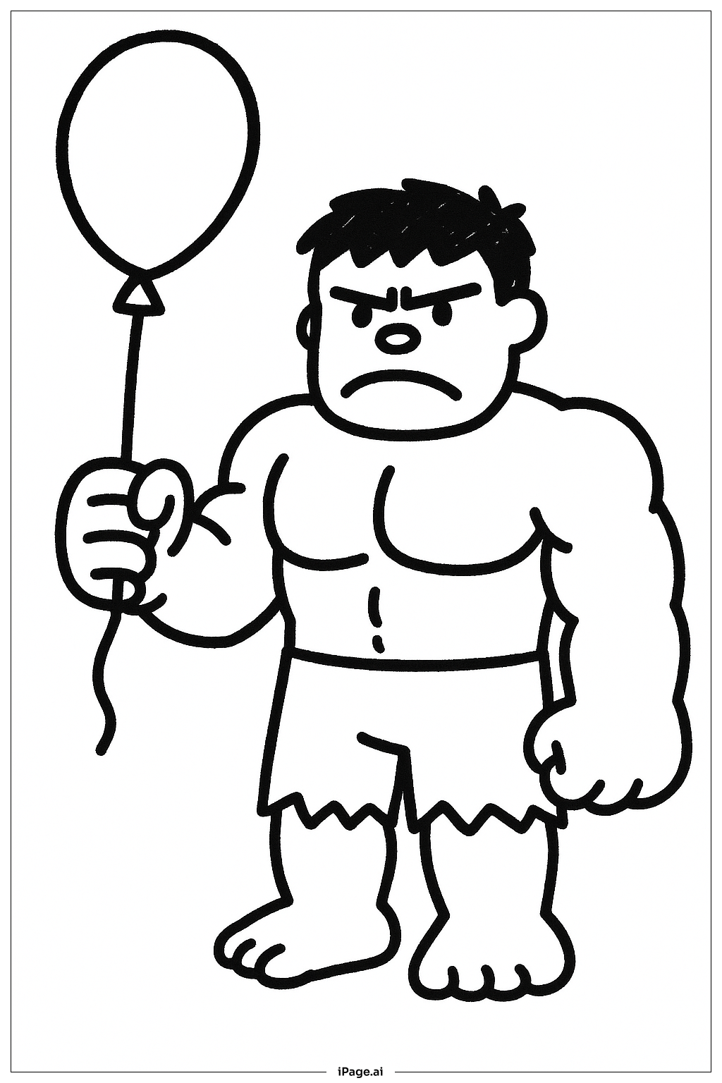  Página para colorir de Hulk Segurando Balão 