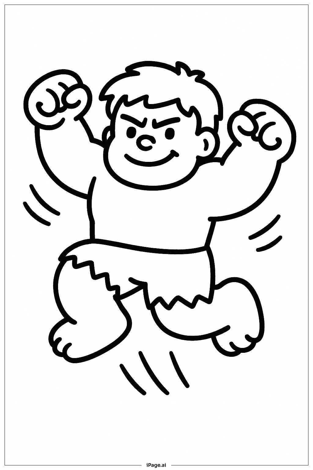  Página para colorir de Hulk Pulando 