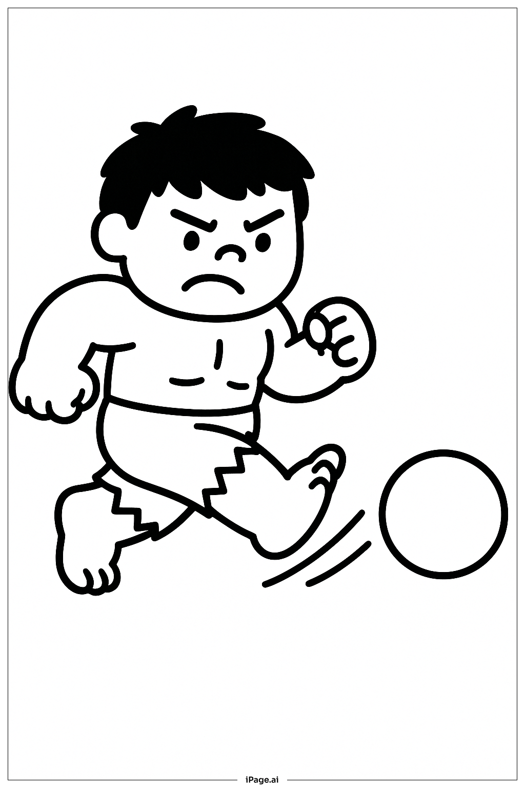  Página para colorir de Hulk Jogando Bola 