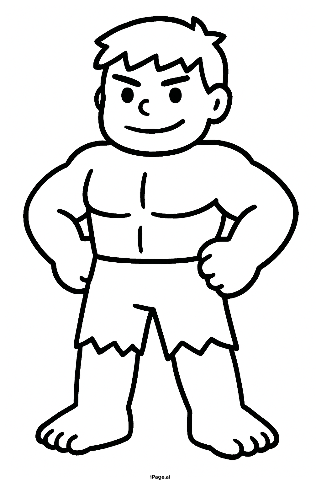  Página para colorir de Hulk Firme e Forte 