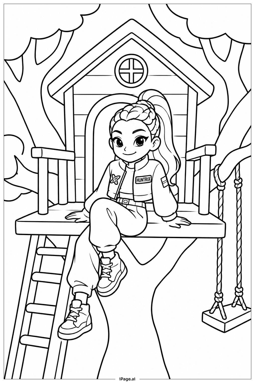  Huntrix Cozy Treehouseの塗り絵ページ 