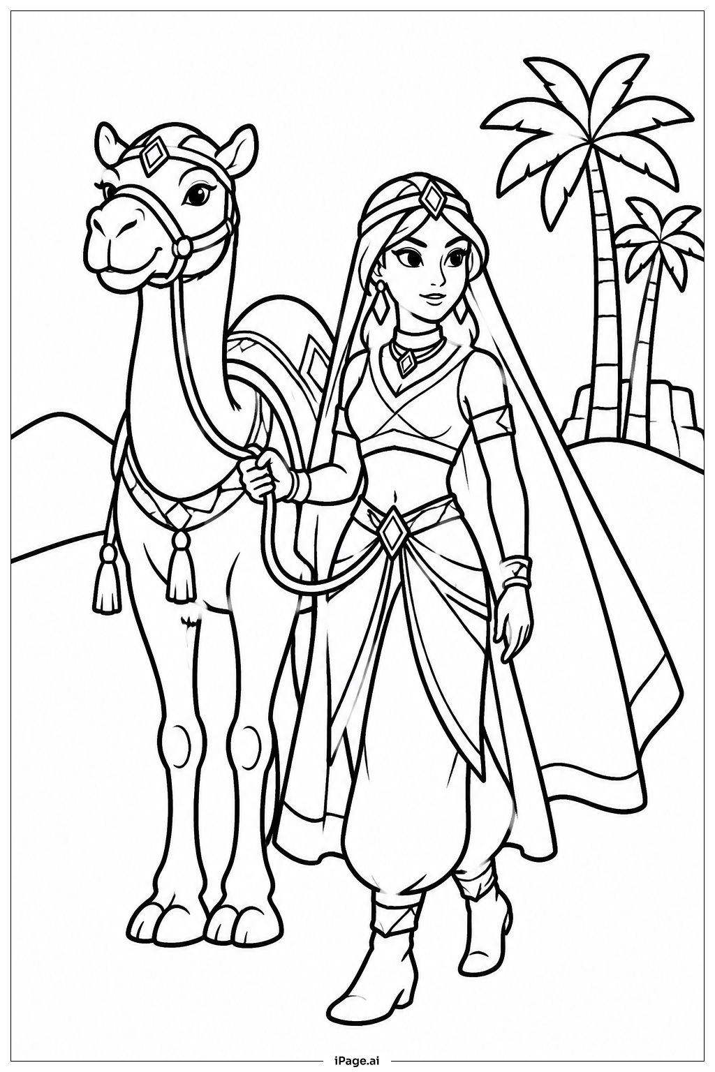  Página para colorir de Huntrix Desert Caravan 