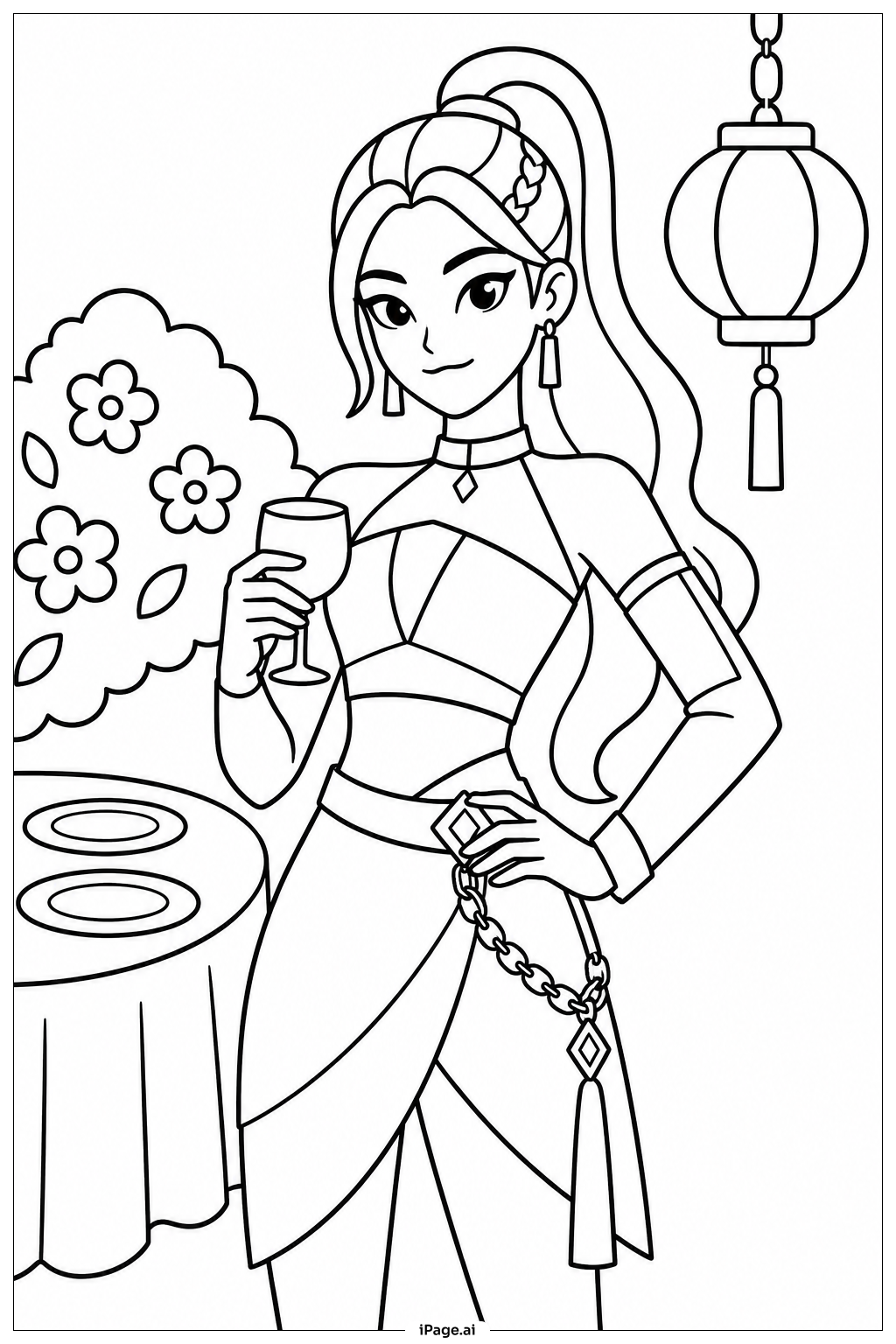 Huntrix Garden Party Coloring Page