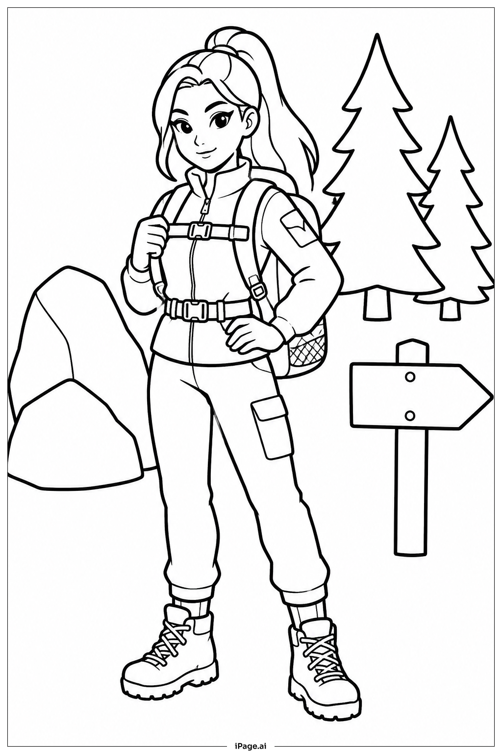  Huntrix マウンテンハイクの塗り絵ページ 