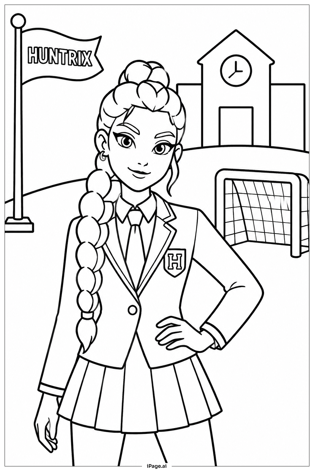  Huntrix School Field Coloring Page 