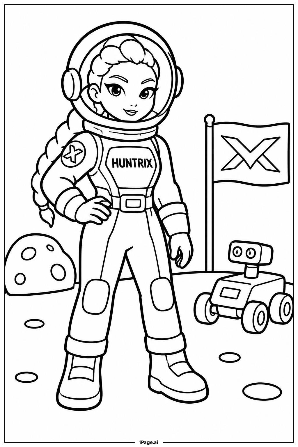  Huntrix太空探险者填色页 