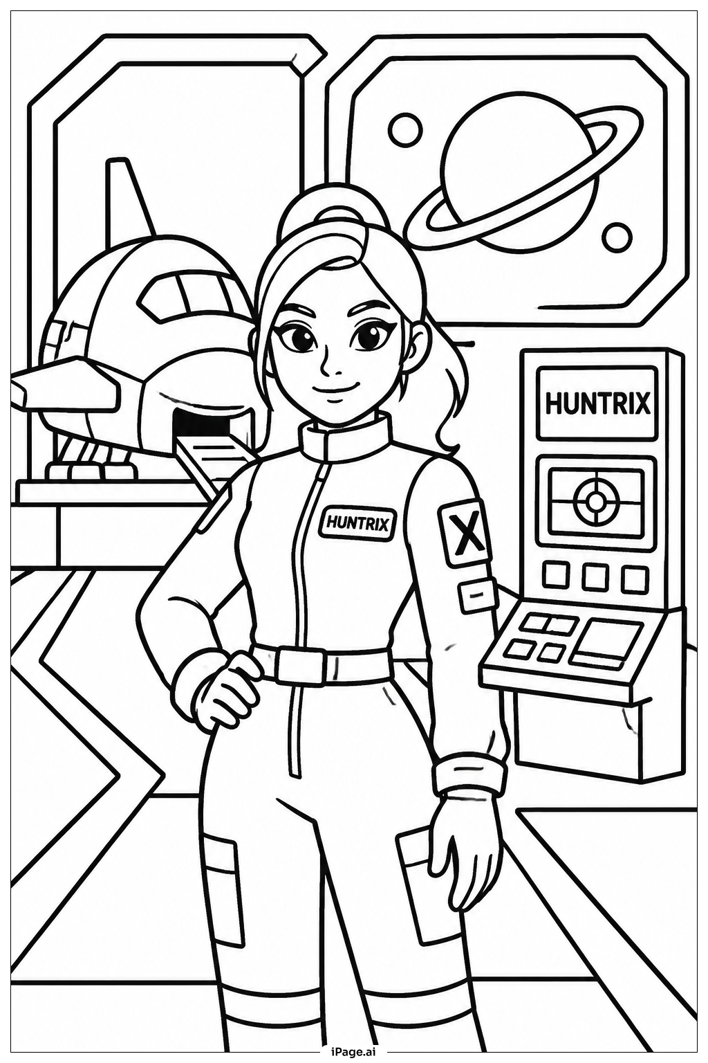  Huntrix太空站碼頭著色頁 