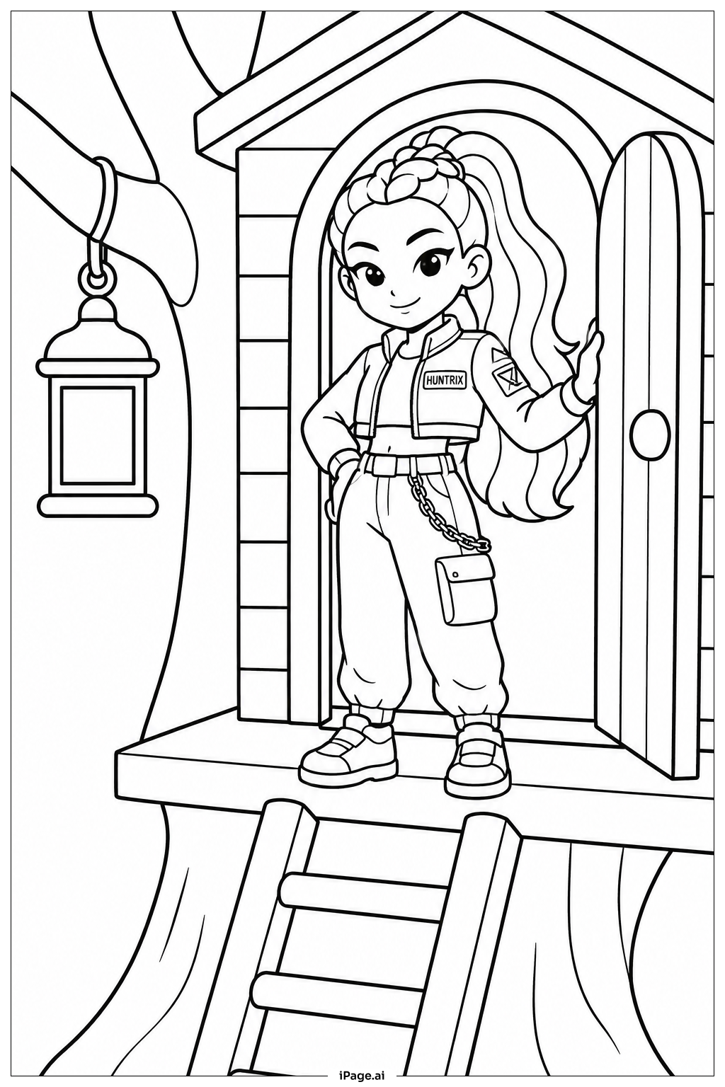 Huntrix Treehouse Coloring Page