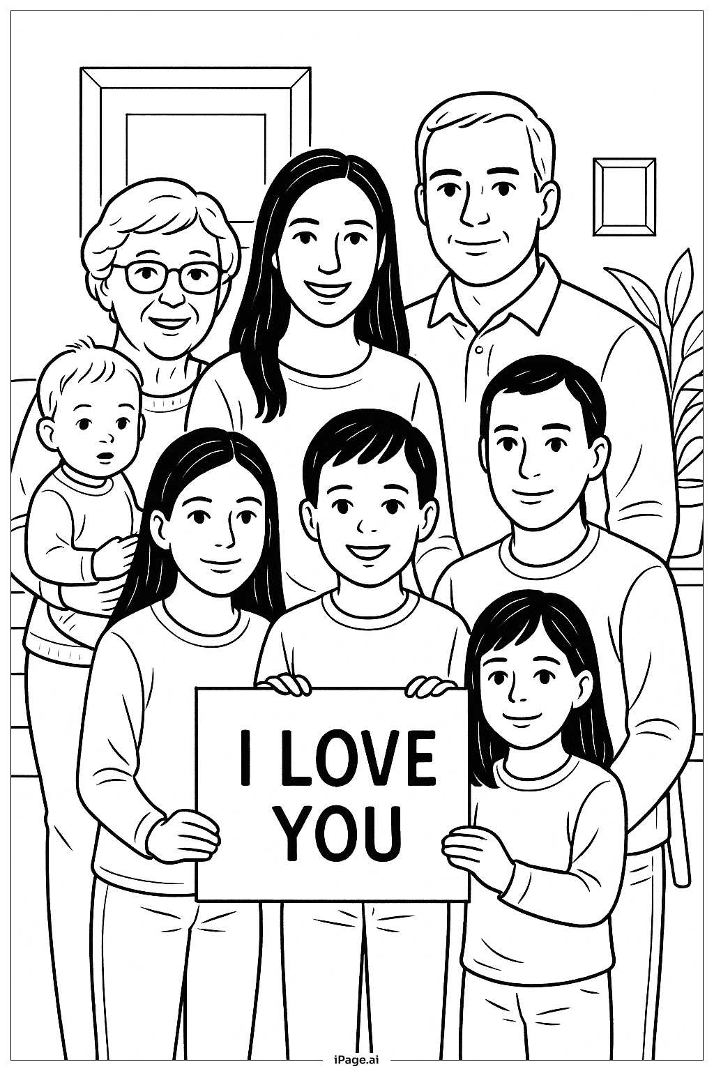  Trang tô màu Chân Dung Gia Đình Yêu Thương 