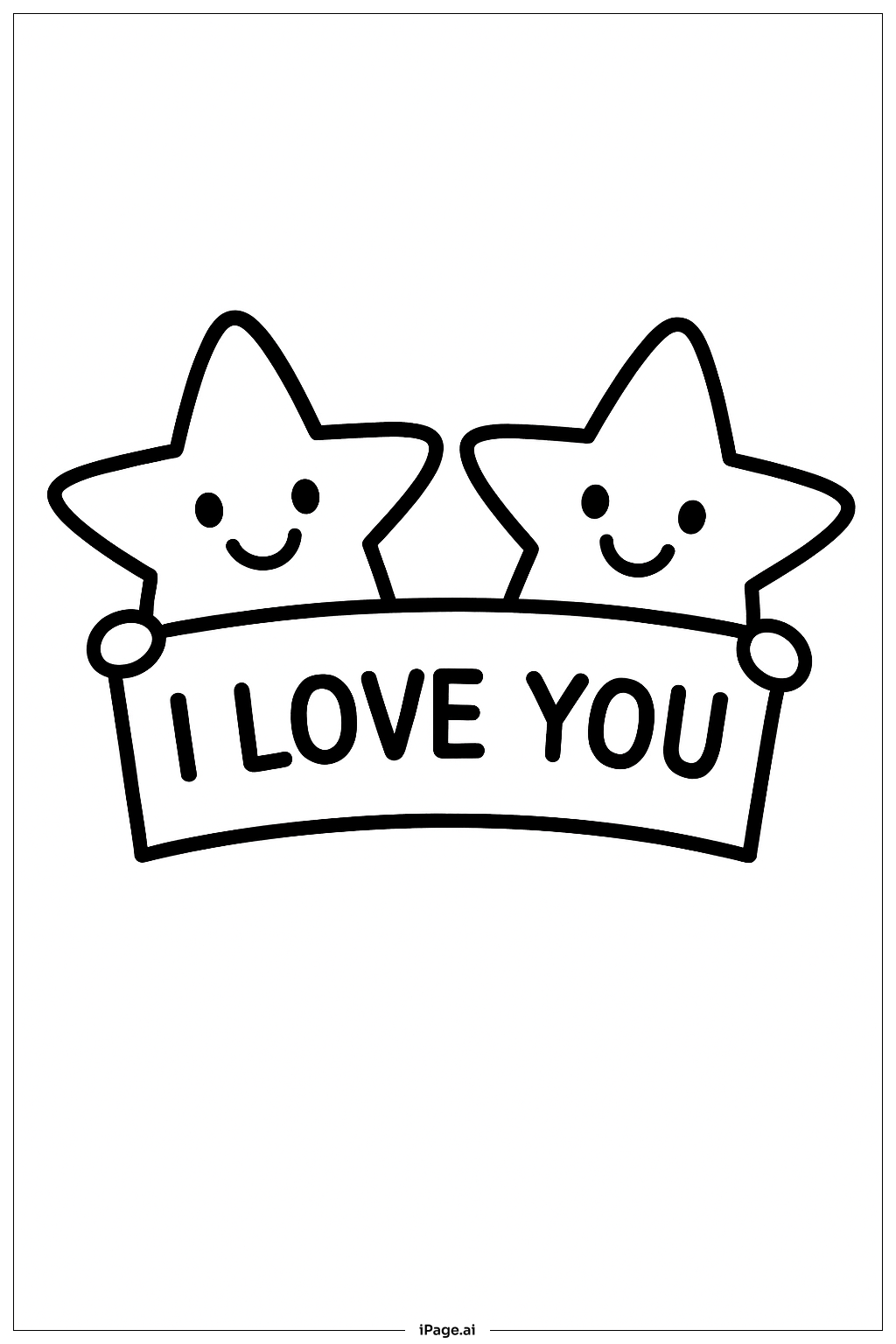  Página para colorear de Te Amo Amigos Estrella 