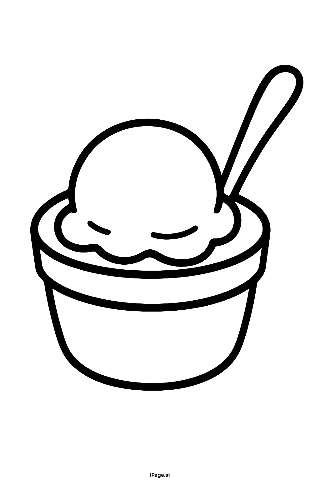  冰激凌碗填色页 
