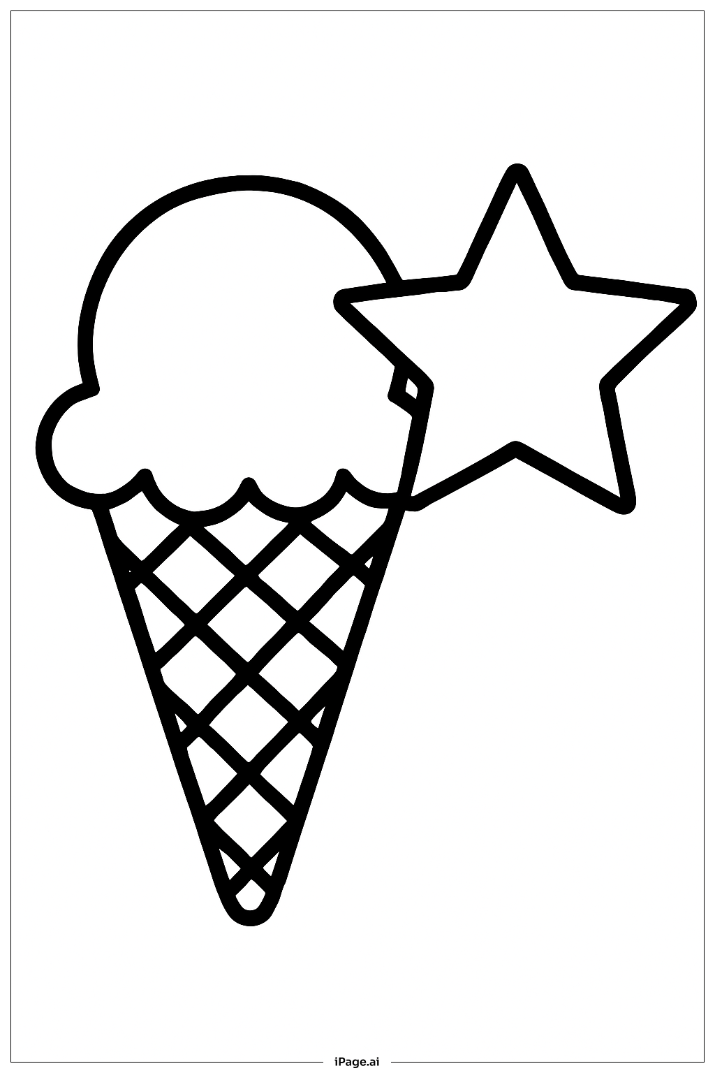 冰激凌蛋筒和星星