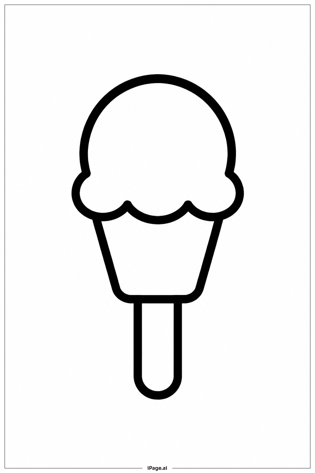  Ice Cream Cone On Stick Coloring Page 