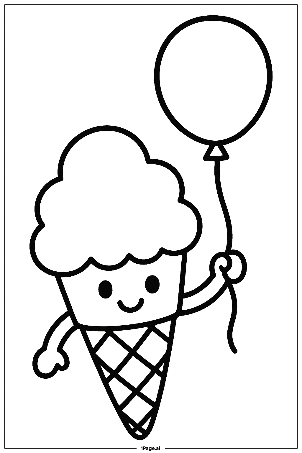 冰激凌蛋筒与气球