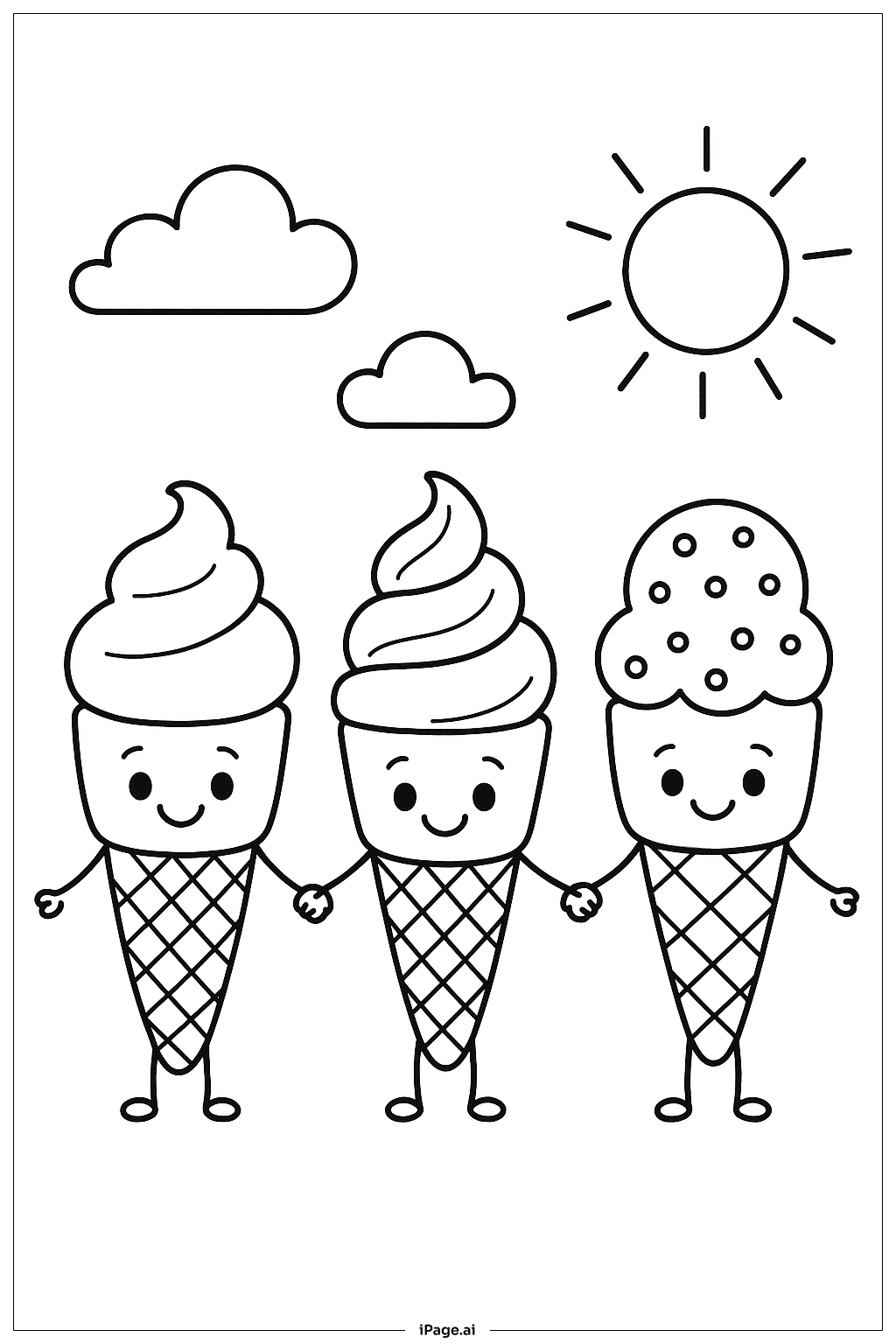  Trang tô màu Ống Kem Cùng Bạn Bè 