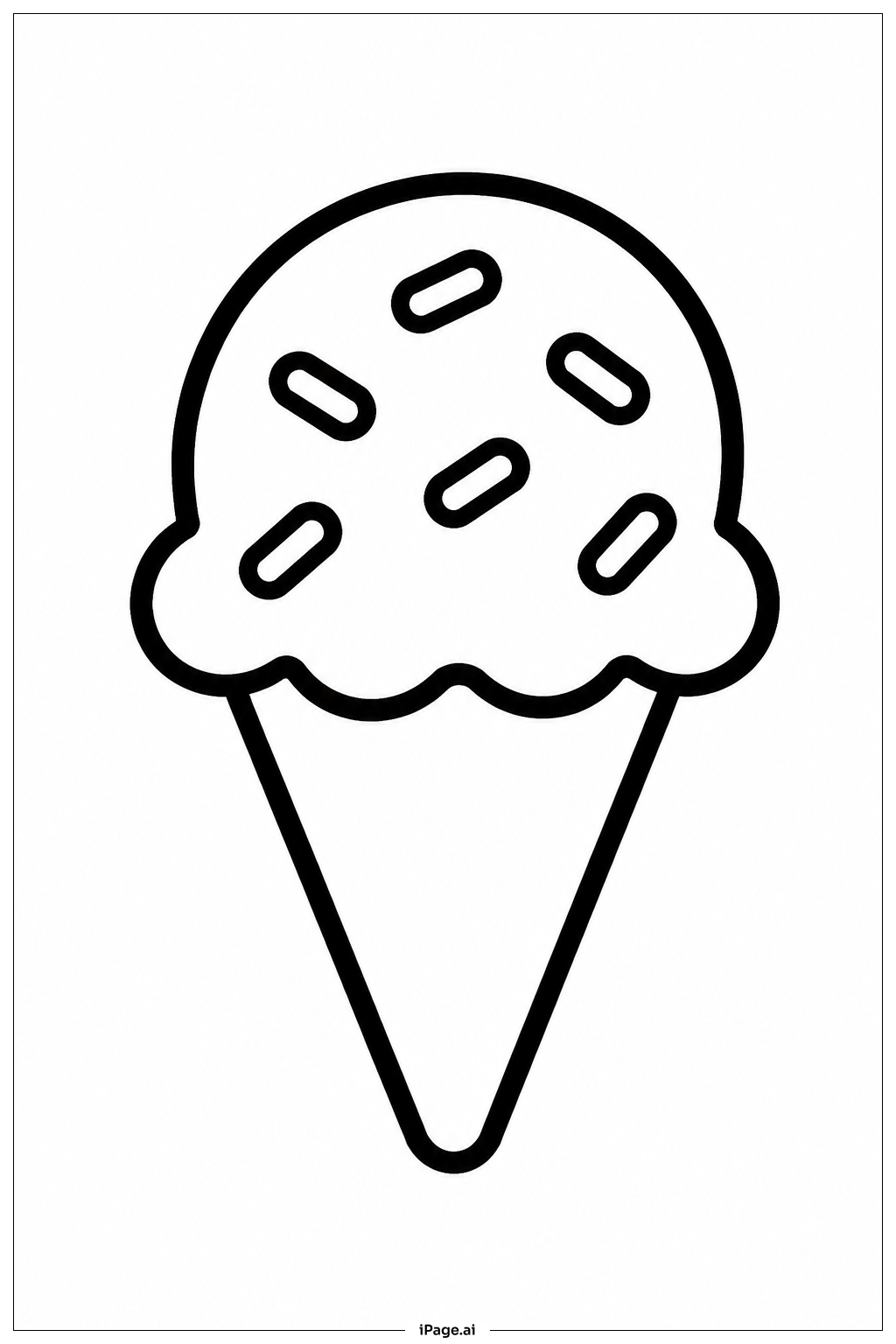  Ice Cream Cone With Sprinkles Coloring Page 