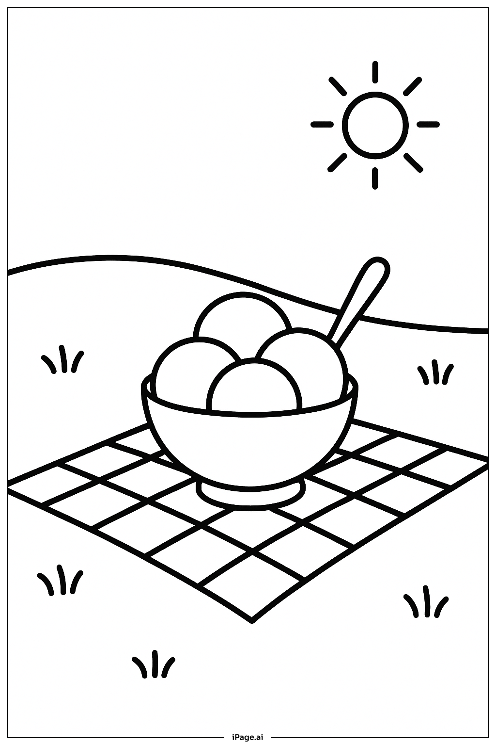  아이스크림 소풍 색칠공부 페이지 