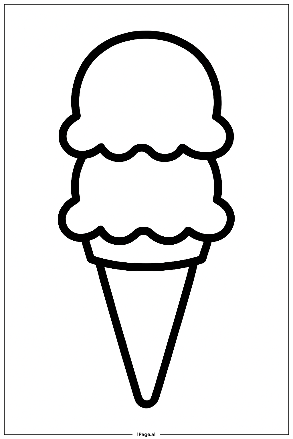  冰激凌球叠叠乐填色页 