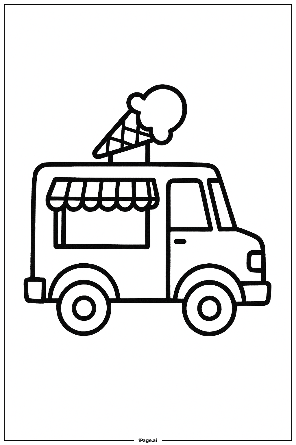  冰激凌车填色页 