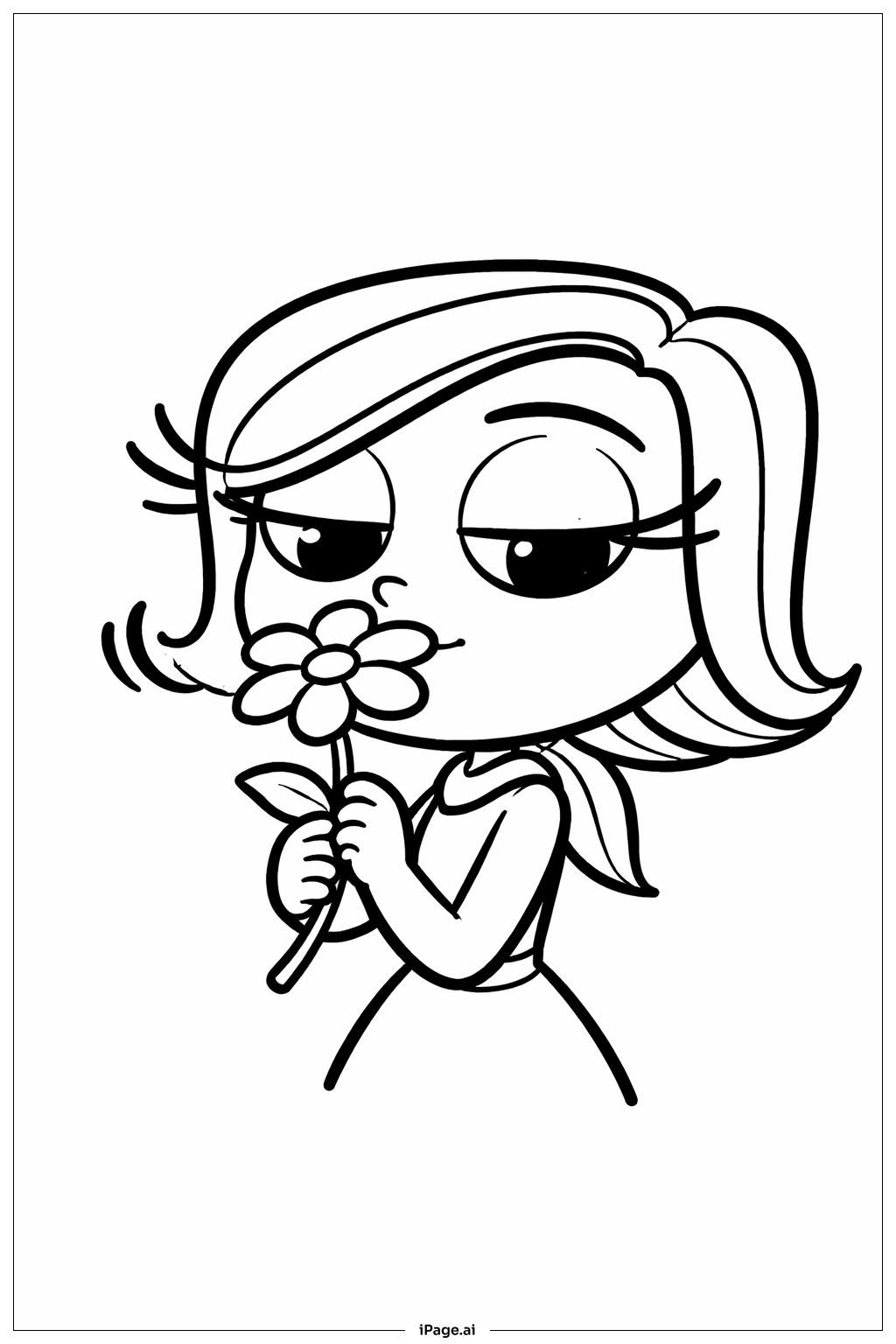  Inside Out 2 Disgust Flower Sniff Coloring Page 