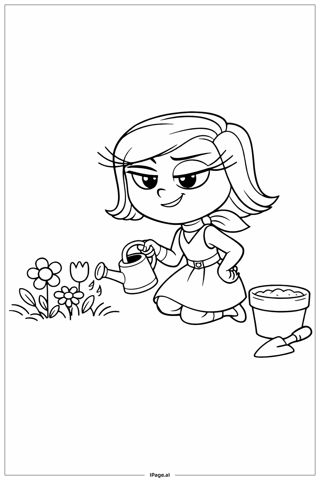  Inside Out 2 Disgust Gardening Scene Coloring Page 