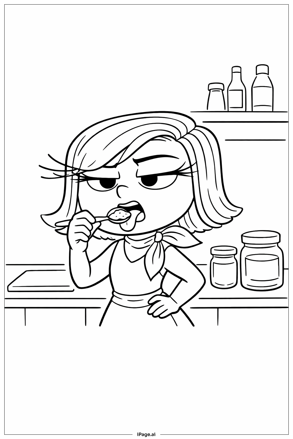  Inside Out 2 Disgust Kitchen Taste Test Coloring Page 