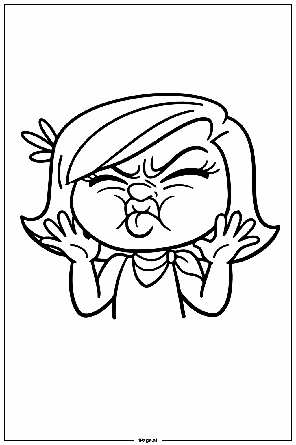  Inside Out 2 Disgust Taste Face Coloring Page 