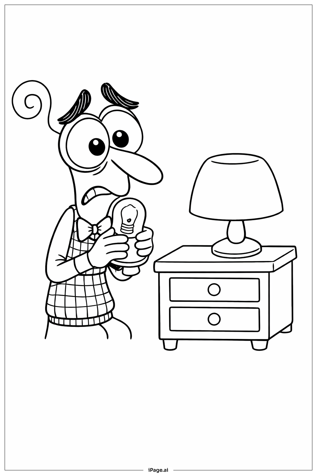  Inside Out 2 Fear Night Light Coloring Page 