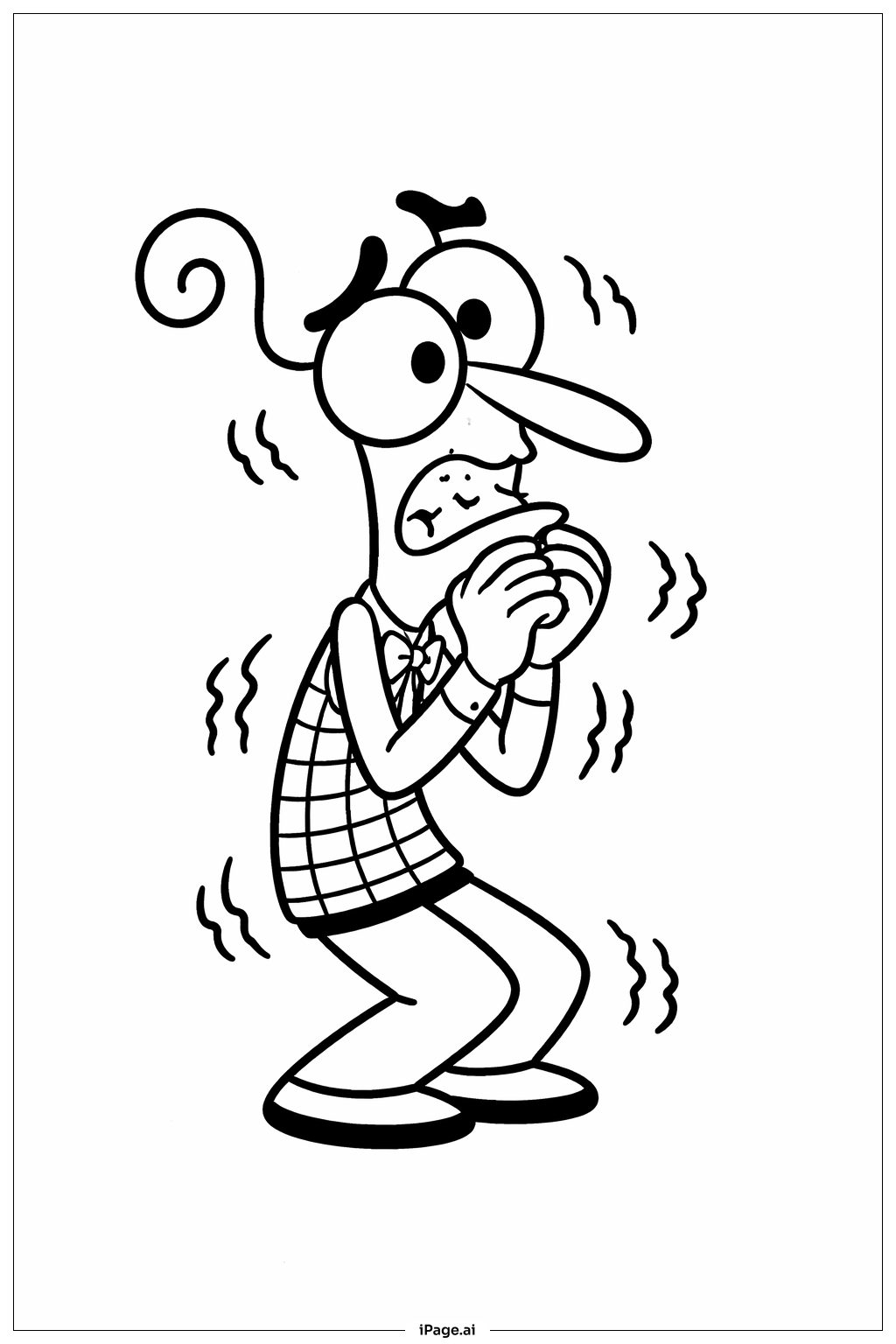  Inside Out 2 Fear Shivering Coloring Page 