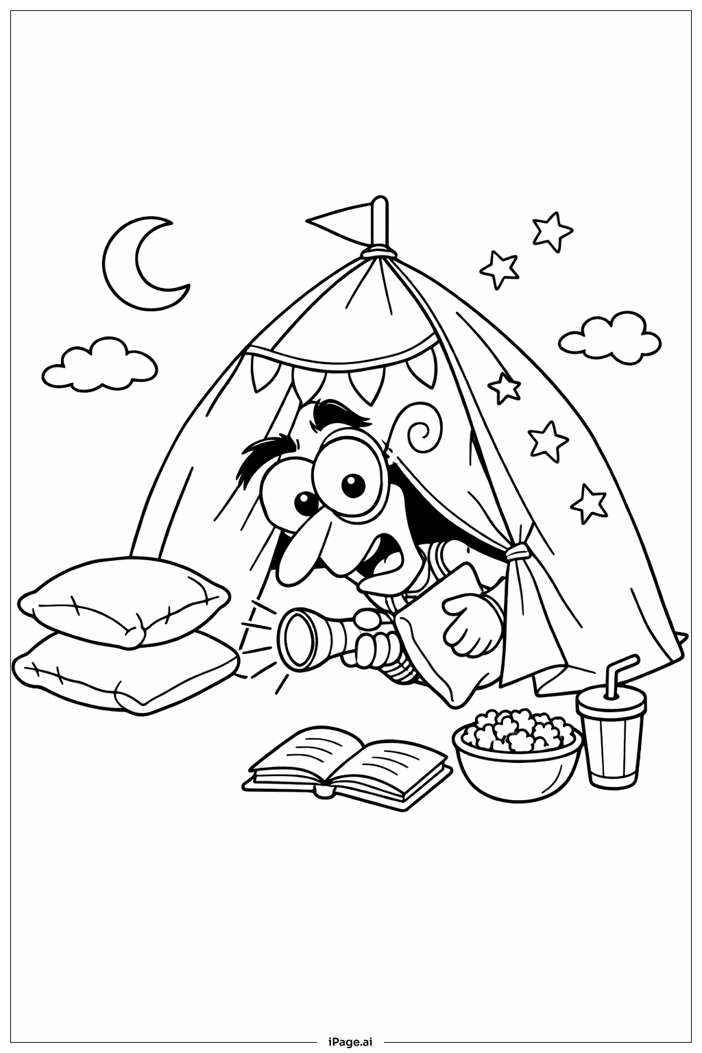  Inside Out 2 Fear Sleepover Tent Coloring Page 