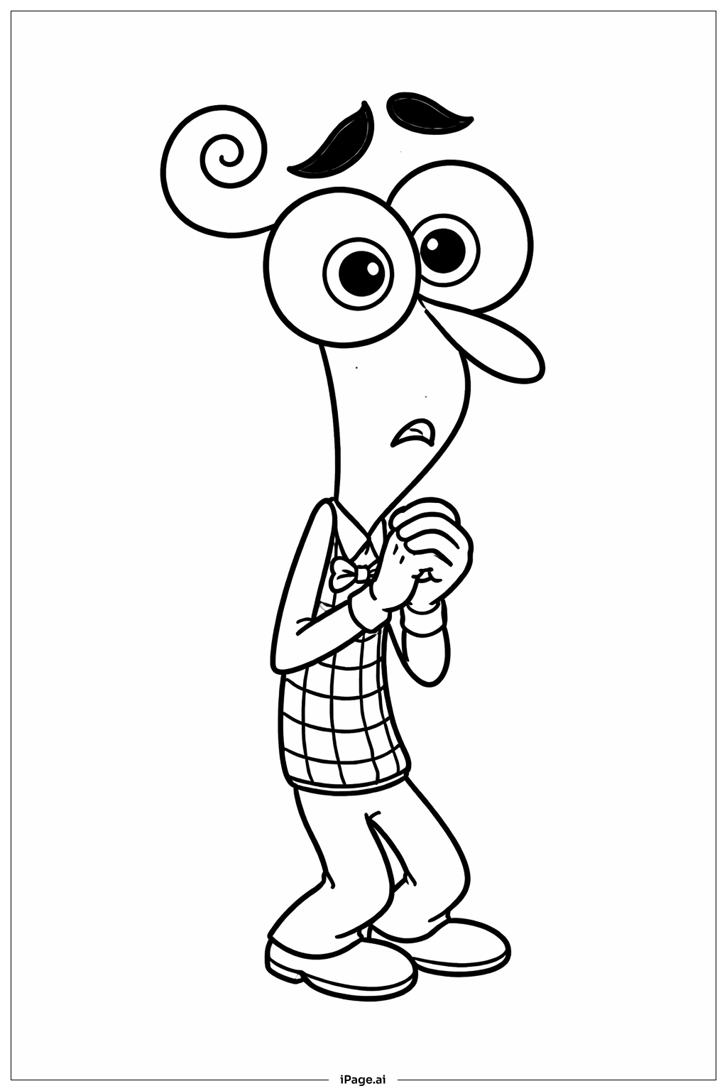  Inside Out 2 Fear Wide Eyes Coloring Page 