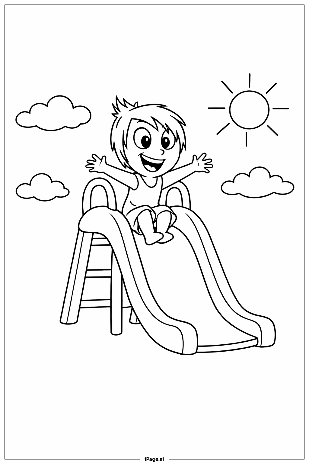  Inside Out 2 Joy Playing Slide Coloring Page 