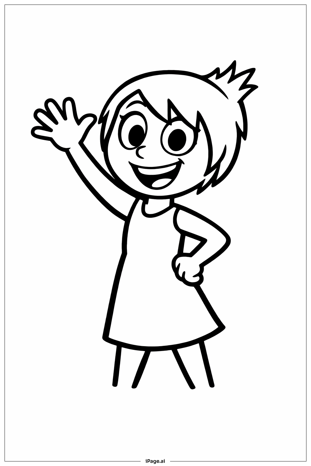  Inside Out 2 Joy Waving Coloring Page 