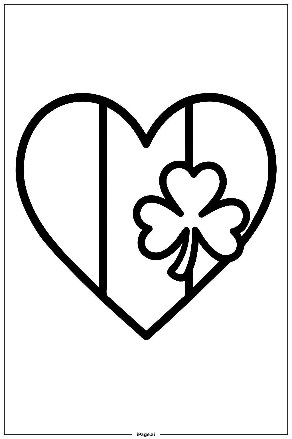  Irish Flag Heart St. Patrick's Day Coloring Page 