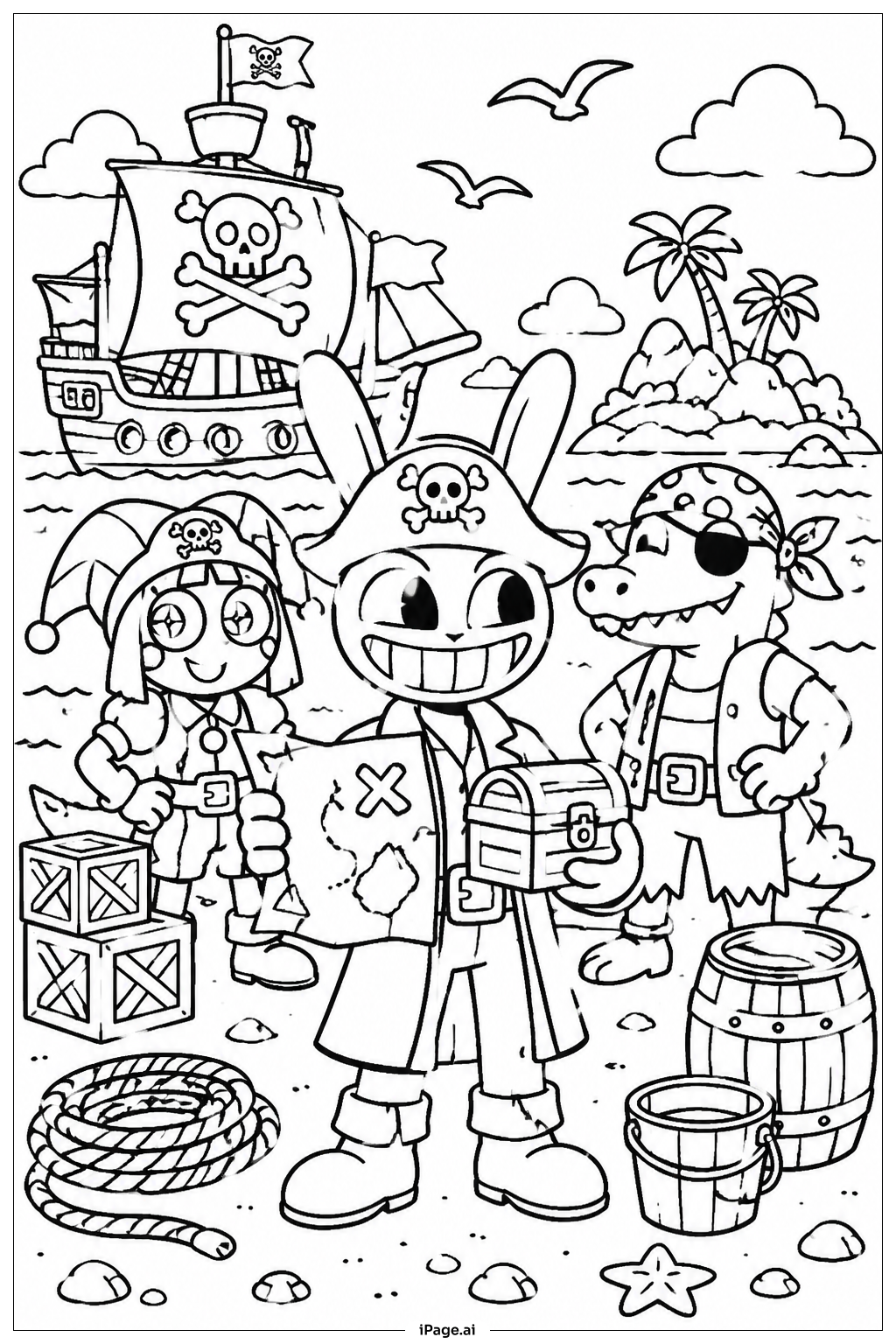 Jax und die Piratenbande Ausmalseite
