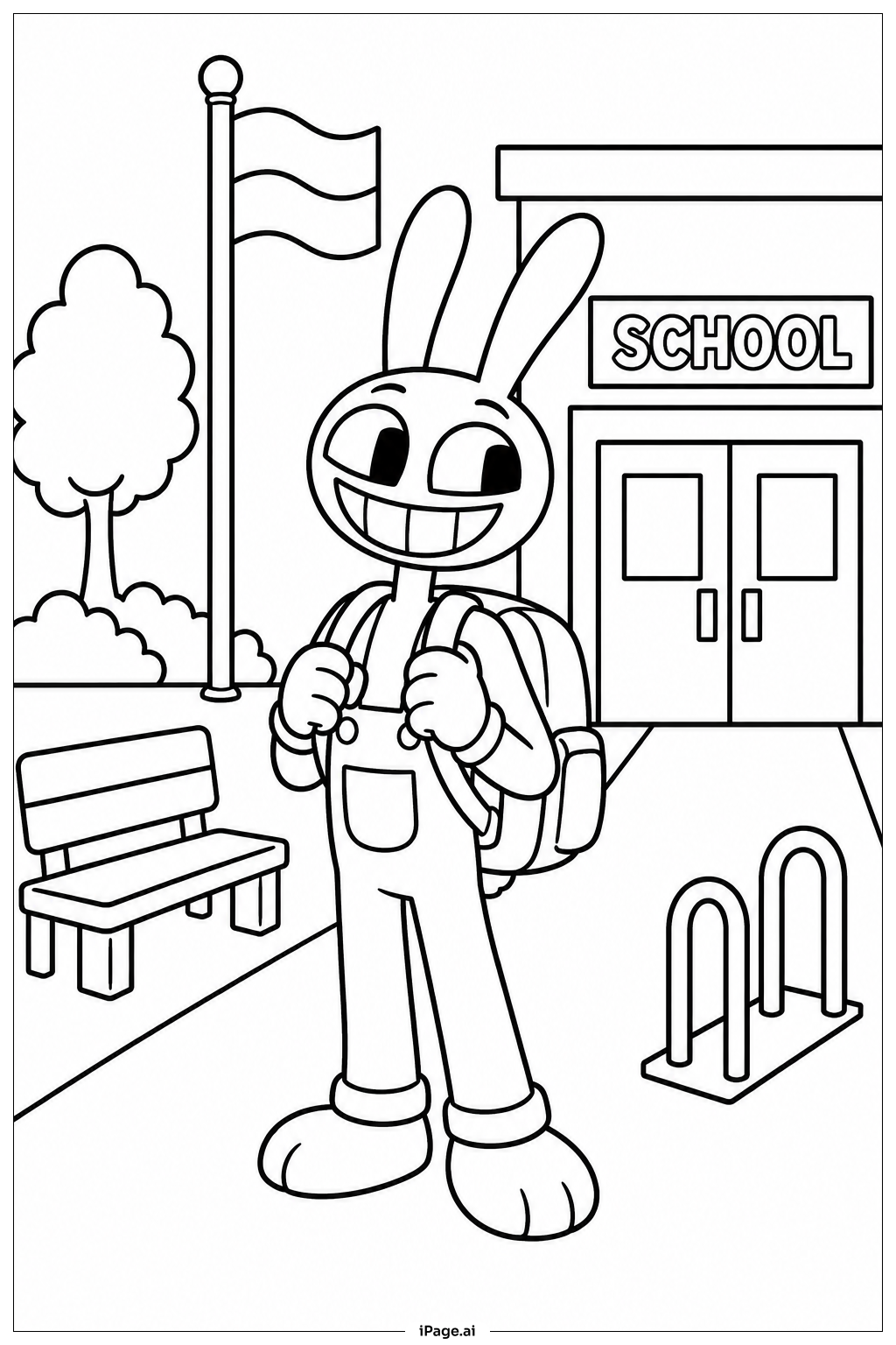 Jax At School Coloring Page