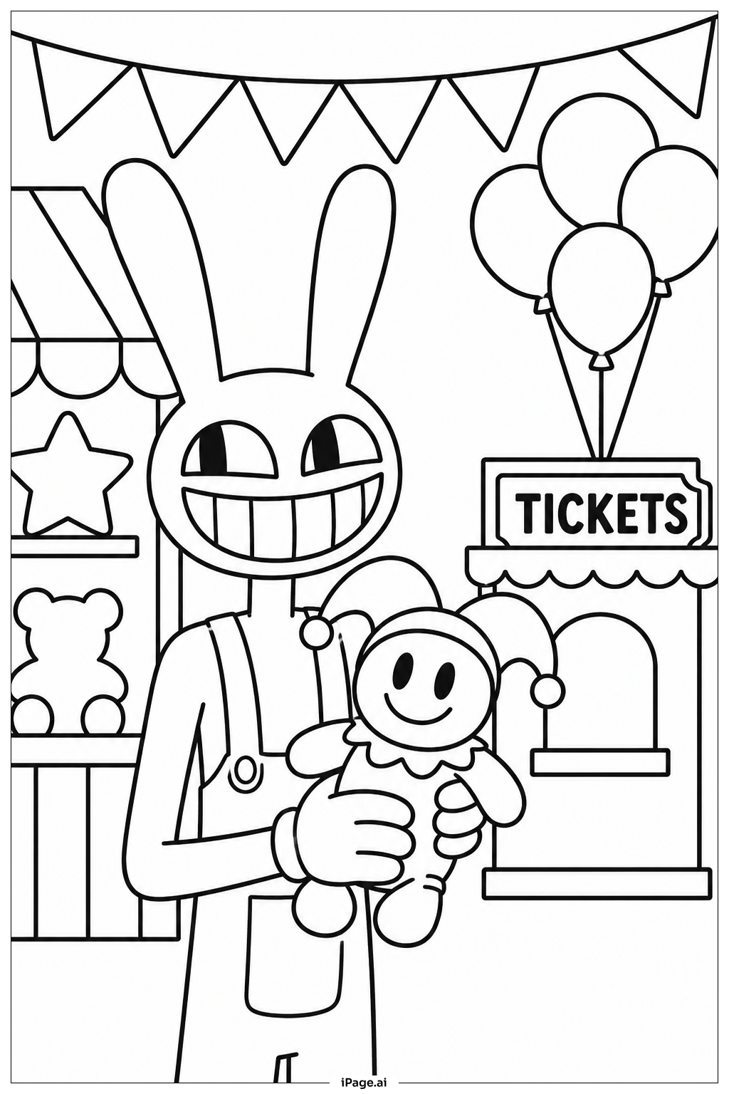  Jax At The Carnival Coloring Page 