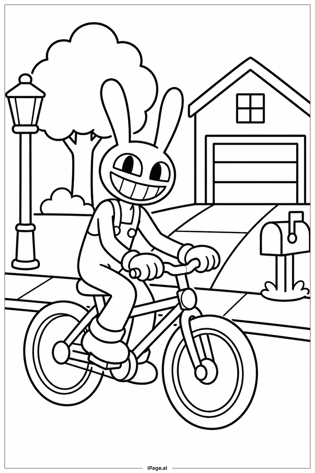 Jax On Bicycle Coloring Page