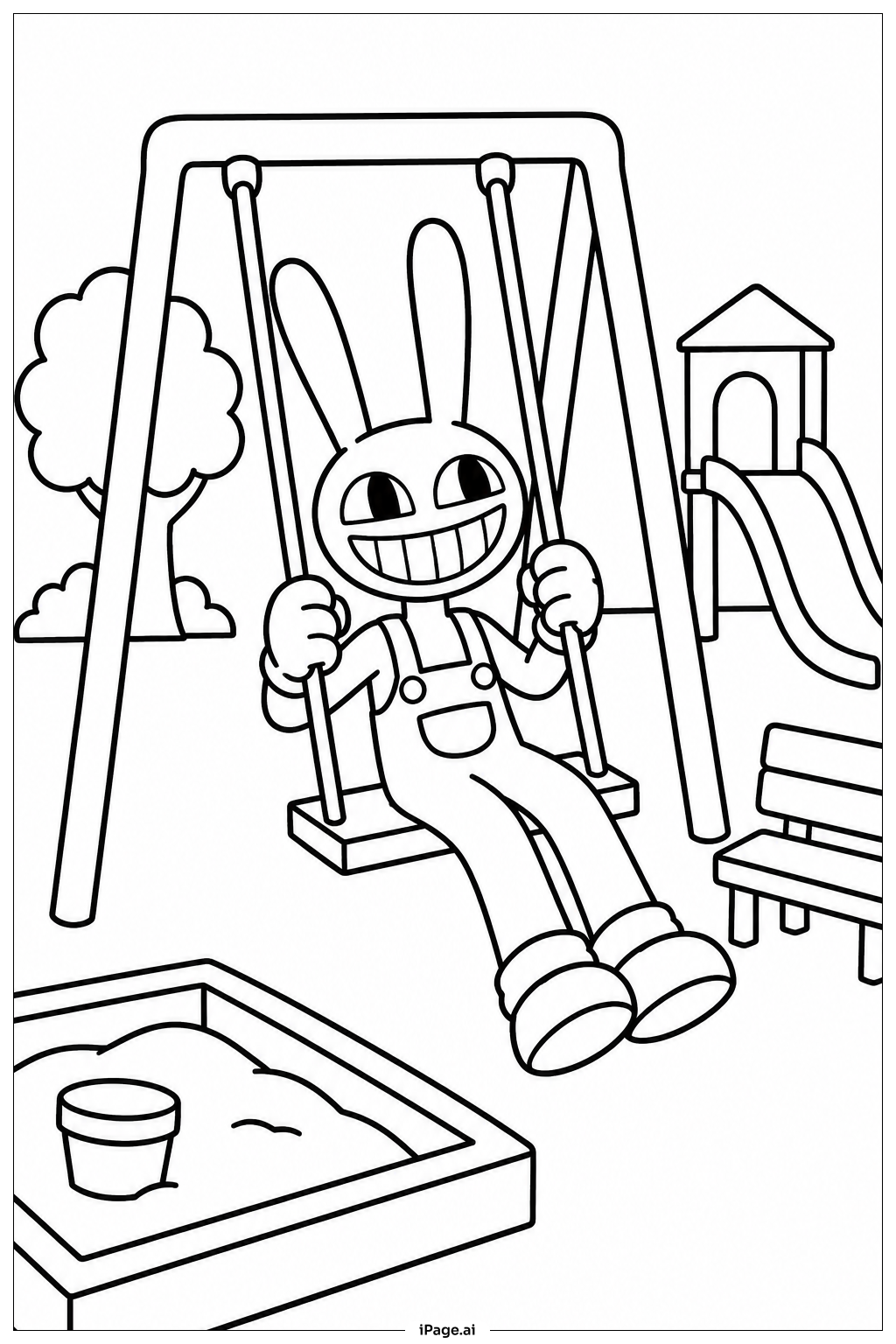  Jax Playground Swing Coloring Page 