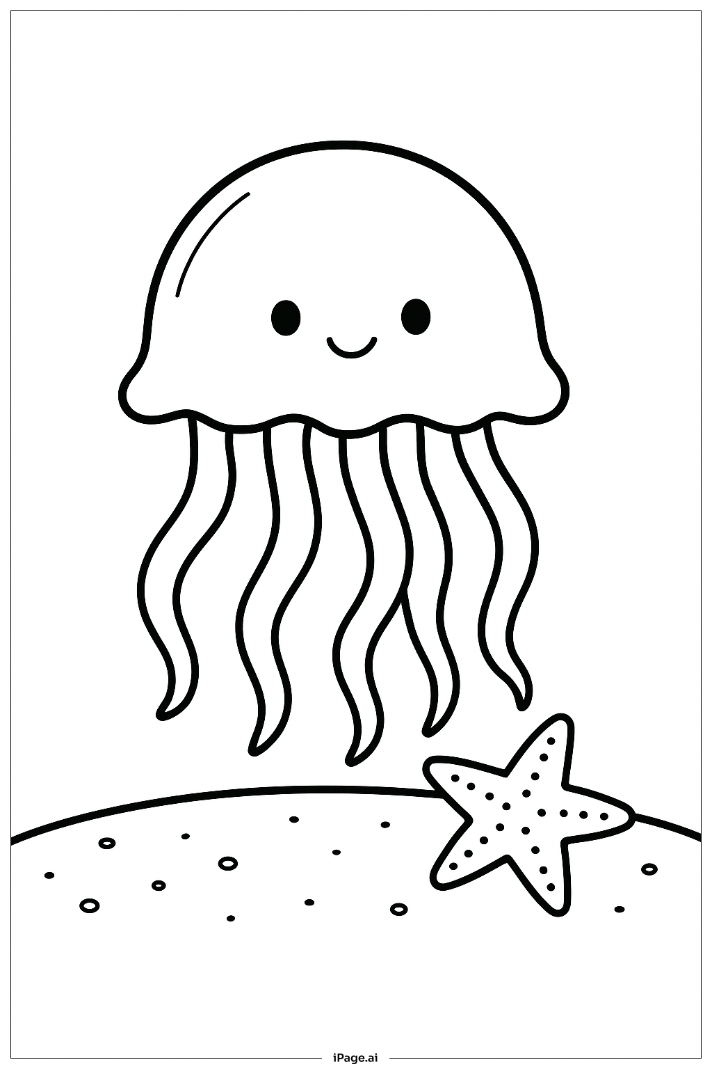  Jellyfish And Starfish Coloring Page 