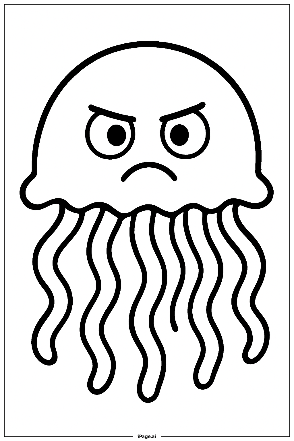  Jellyfish Face Closeup Coloring Page 