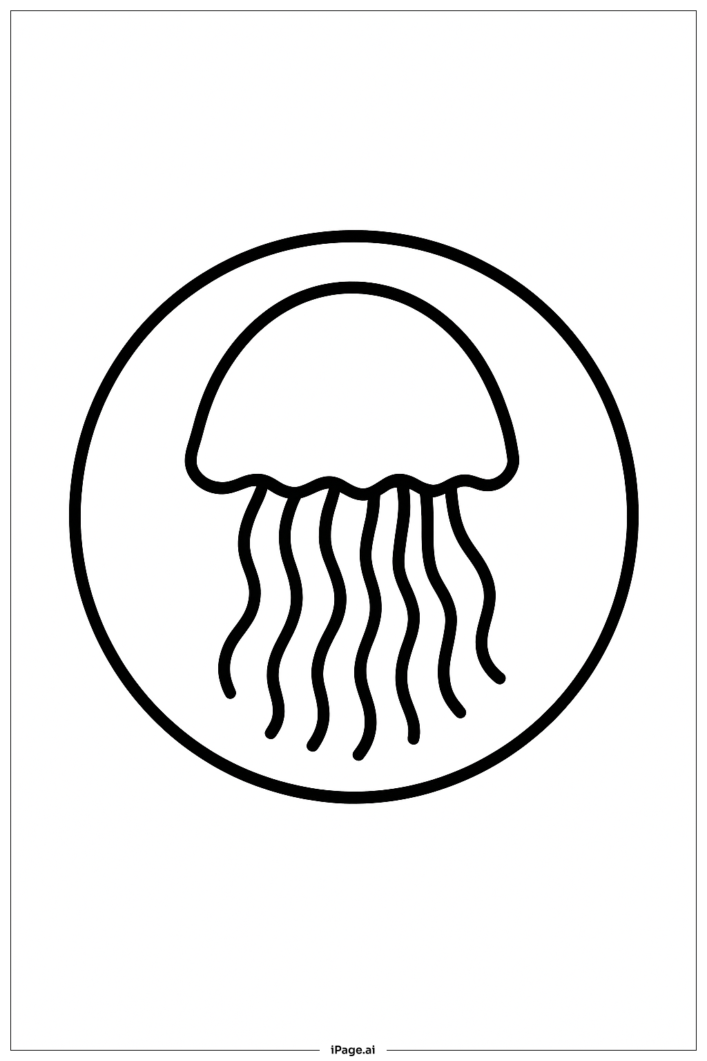  Jellyfish In Circle Coloring Page 